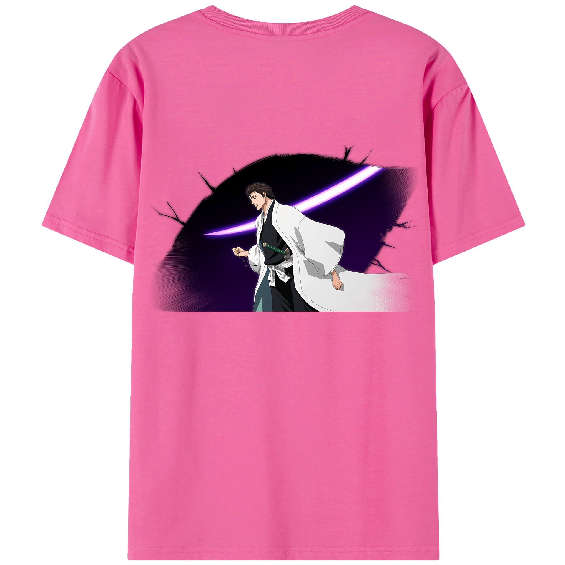 （画像用） ブリーチ 藍染 惣右介（あいぜん そうすけ） BLEACH Aizen Sousuke レディース半袖Tシャツ(バックプリント)